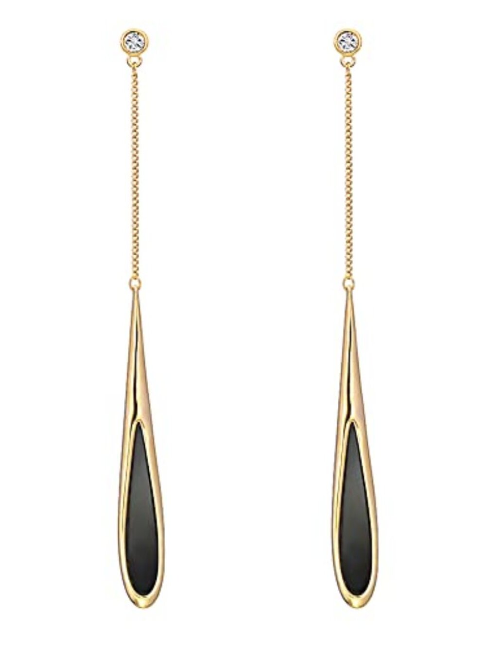 Waterdrop Gold Dangle Earrings for Women Trendy,Hypoallergenic Long Chain Drop